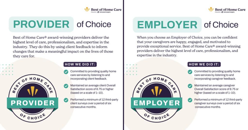 2025 Best of Home Care® – Provider and Employer of Choice Awards