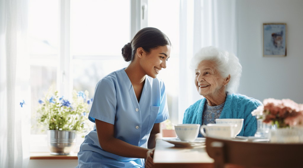 Companion care helps aging seniors with daily activities and companionship.