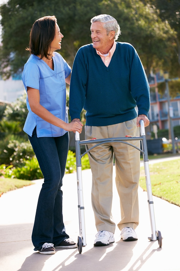 Home care helps aging seniors by encouraging daily habits of movement and nutrition.
